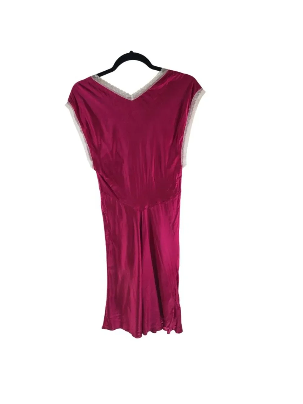Morgan Lane Womens Pink Silk Blend Lace Trim Nightgown Size S